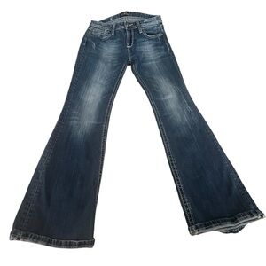 Express ReRock Bootcut Jeans Size 4 Regular Med Wash Stretch Vintage Denim Y2K